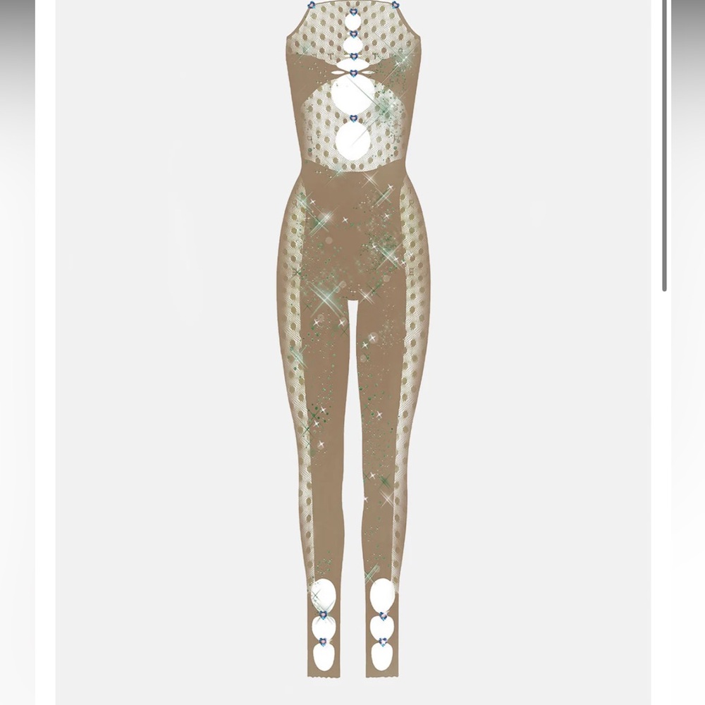 POSTER GIRL- Rhinestoned Janice Jumpsuit Truffle